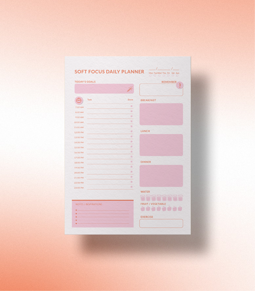 Soft Focus Daily Planner – A Gentle Daily Planner for Clarity and Calm Progress