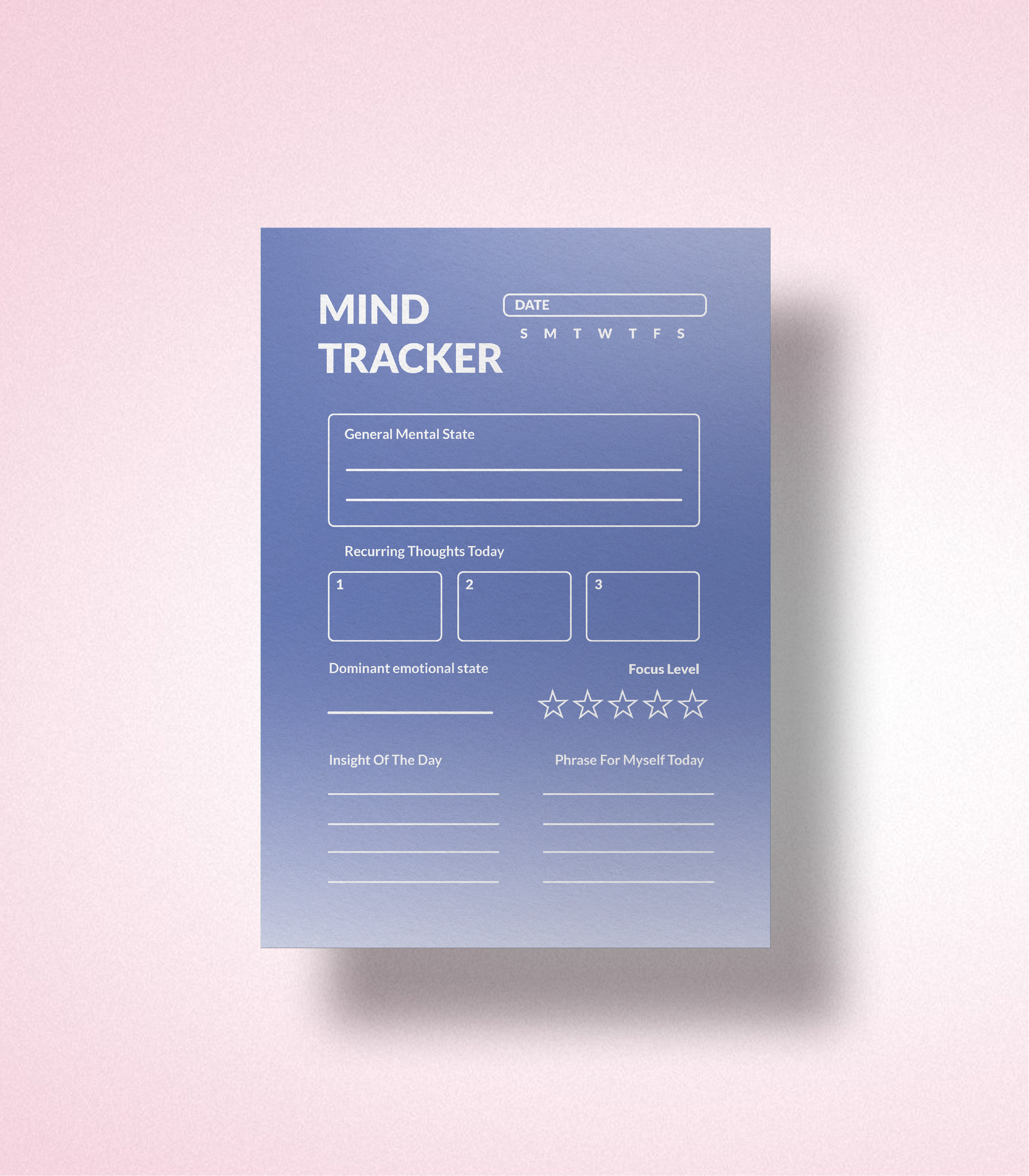 Mind Tracker Template – Weekly Mental Clarity & Emotional Organization PDF