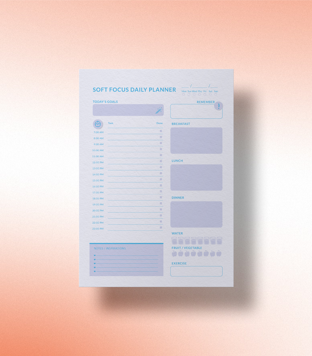Soft Focus Daily Planner – A Gentle Daily Planner for Clarity and Calm Progress